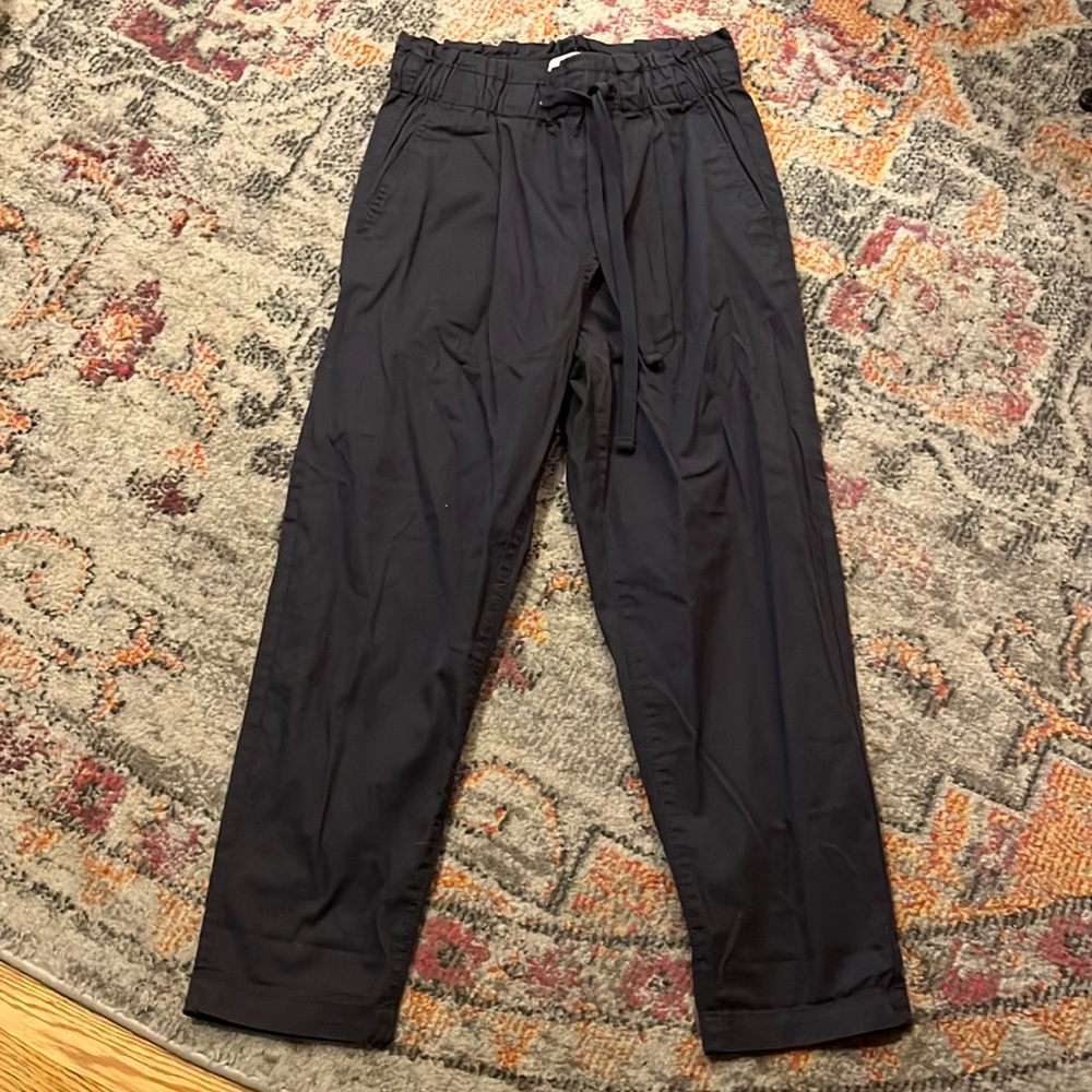 Loft Grey Color High Paper Bag Waist Drawstring Pants-Size XS petite-NEW / NWT